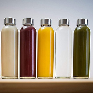 Bình thủy tinh Detox dung tích 500ml (set 5 bình)