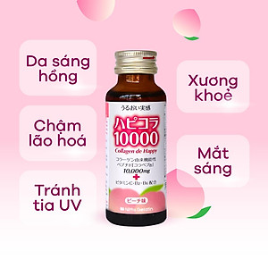 Collagen nước đậm đặc De Happy 10.000 mg ( Nhật ) Tăng sức độ đàn hồi, giảm nếp da, làm chậm quá trình lão hóa da, khớp, tăng cường sức khỏe tổng thể - QuaTangMe Extaste