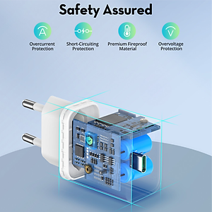 Combo Củ Sạc Nhanh Type-C PPS 25W RAVPower RP-PC156-W và Cáp Type-C To C 60W Dài 1M RP-CB047-W Dành Cho Điện Thoại Android, Cho Samsung, Cho Vivo, Cho Oppo, Cho Xiaomi Và Máy Tính Bảng - Hàng Chính Hãng