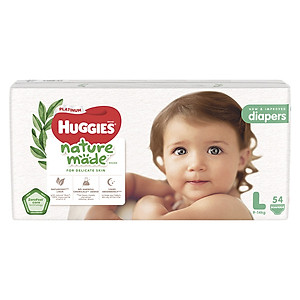 Tã Dán Siêu Cao Cấp Huggies Platinum Naturemade L54 (54 Miếng)