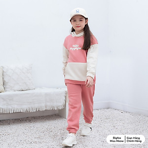 Bộ bé gái thu đông size đại BIGFOX MISS MEOW quần áo cho trẻ em chất nỉ bông ấm áp kiểu Hàn cỡ 3,7,9,11 tuổi 40kg 1998