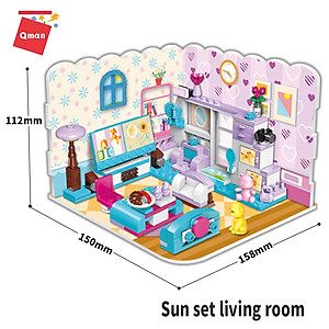 Đồ chơi lắp ráp, xếp hình Qman 4801 - Phòng của bé gái (194 mảnh ghép) - Dành cho bé từ 6 tuổi