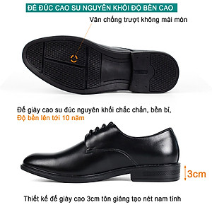 Giày nam Derby công sở da bò nappa cao cấp G113- Bụi leather- hộp sang trọng - Bảo hành 12 tháng