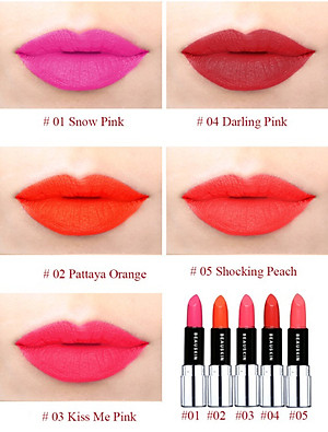 Son lì mềm môi Beauskin Luxury Darling Matte Hàn Quốc 3.5g (#01 Hồng cánh sen) tặng kèm móc khoá