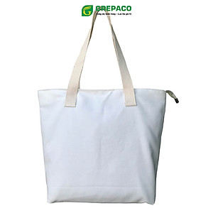 Túi Tote Nữ Grepaco Xách Vải Bố Canvas Cao Cấp In Chữ Đẹp Đeo Chéo Vai Có Khóa Kéo Nhiều Ngăn Dùng Đi Học, Làm Công Sở, Du Lịch Phong Cách Thời Trang Hàn Quốc - Tặng Túi Đựng Mỹ Phẩm