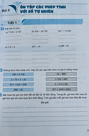 Sách - Combo 2 cuốn Vở thực hành Toán lớp 5 tập 1+2 (Kết nối tri thức với cuộc sống)