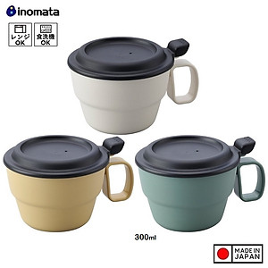 Cốc uống nước Inomata có nắp đậy an toàn giúp giữ gìn vệ sinh cốc & đồ uống bên trong - nội địa Nhật Bản