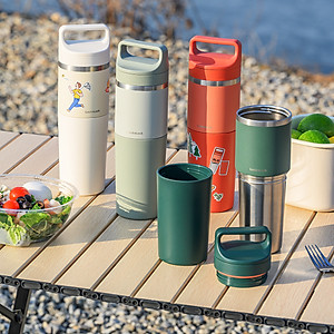 Bình giữ nhiệt Slo 2in1 with tumbler LocknLock LHC4332 (Bình giữ nhiệt và cốc nhựa) 600ml