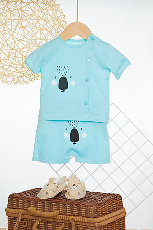 Bộ sơ sinh cotton bác sĩ màu ngắn cho bé - BBC39