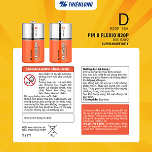 Lốc 2 Pin đại D Thiên Long Flexio BAC-R20/2