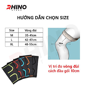 Băng bảo vệ đầu gối Rhino 7718 (1 Đôi) Bó gối thể thao Đai bảo vệ khớp gối - Hàng chính hãng dành cho cả nam và nữ