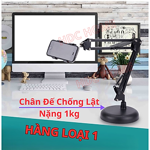 Giá Đỡ Điện Thoại Khung Kim Loại Xoay 360 độ, Chân Đế Chống Lật, Tùy Chỉnh Nhiều Góc Độ, Dùng Để Livestream, Giải Trí, Học Online - HÀNG CHÍNH HÃNG