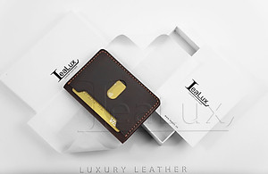 Ví Da Nam Nữ Đựng Thẻ LEALUX Mini Handmade 1