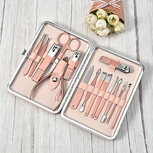 Bộ Bấm Móng Tay 16 Món Cao Cấp Nhỏ Gọn , Kìm Cắt Móng Tay Chân Làm Nail Kèm  Hộp Đựng Sang Trọng