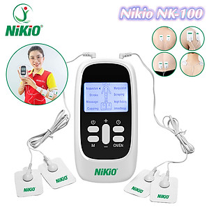 Máy Massage Xung Điện Nikio NK-100 - Trị Liệu Đau Nhức Cơ Bắp, Cải Thiện Căng Thẳng, Mệt Mỏi, 4 Miếng Dán Matxa Thư Giãn Toàn Thân, 8 Chế Độ, 15 Cường Độ Tùy Chỉnh - Dòng Pin Sạc Tiện Dụng