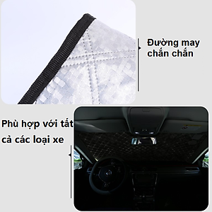 Tấm Bạt Chắn Nắng Kính Lái Xe Ô Tô A551 Có Tai Chụp Gương Chiếu Hậu 2 Bên