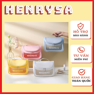 Túi đựng mỹ phẩm túi đựng đồ du lịch bằng nhựa chống thấm WASHBAG gọn nhẹ tiện lợi - Chính hãng