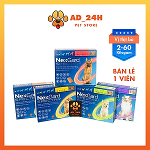 1Viên NEXGARD SPECTRA_bảo vệ cún khỏi ve rận bọ chét, giun Chó