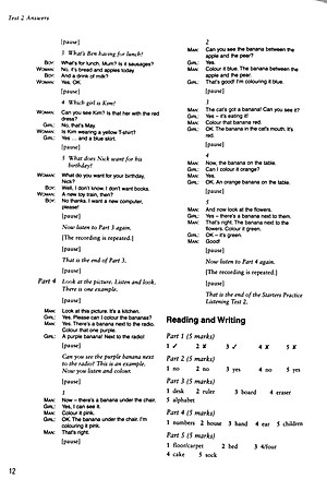 Cambridge Young Learners English Tests Second edition Starters 3 Answer Booklet