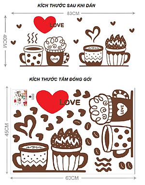 Decal dán trang trí quán coffee - dán quán cà phê AmyShop