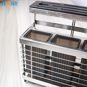 Kệ đựng đũa muỗng dao kéo inox 304 dán tường Hobby home decor KDMT3