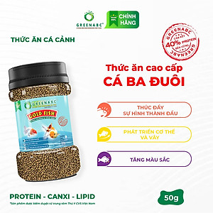 Thức ăn Cá 3 đuôi, Cá vàng, Gold fish GREENABC – Protein 40 thúc đẩy lên đầu, lên màu đẹp – Hộp 50g