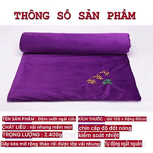 Thảm ngải cứu đông y Trung Hoa 60*150cm sưởi ấm, hỗ trợ điều trị đau mỏi vai gáy xương khớp, Đệm sưởi điện ngải cứu đông y - Hàng chính hãng