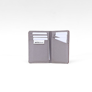 Ví da nam nữ dáng đứng NATOLI gập đôi đựng thẻ cao cấp BST Simple Vertical Wallet V3