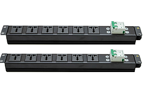 Thanh nguồn PDU 6 ổ đa năng rack 19 MCB 2P 32A:  Hàng chính hãng, Phụ kiện tủ rack , PDU có MCB , PDU rack 19", thanh nguồn chuẩn rack 19"