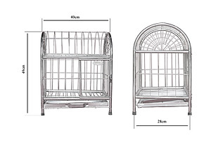 Chuồng chó mèo inox mái vòm và mái băng- tặng kèm khay hứng bằng inox