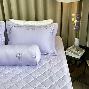 Bộ ga giường chần bông KBedding by Everon KMTS 104 Microtencel Tím (4 món)