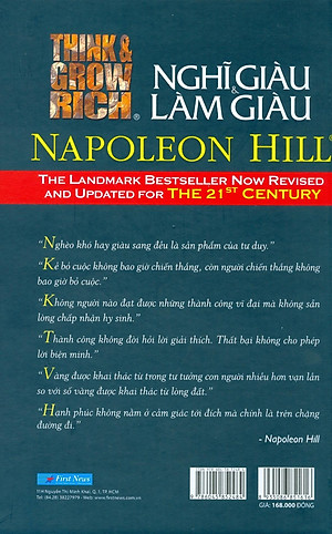 Sách Nghĩ Giàu và Làm Giàu (Bìa Cứng) (Tái Bản 2020)