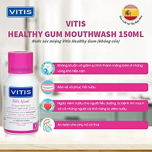 Nước súc miệng ngăn ngừa mảng bám dành cho nướu nhạy cảm Vitis Healthy Gum 150ml-500ml (dùng được cho phụ nữ mang thai)
