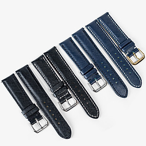 Dây đồng hồ nam da Saffiano Bụi Leather D112 - Da bò thật khâu tay thủ công cao cấp - Bảo Hành 12 tháng