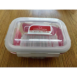 Hộp thủy tinh COBA'COOK hình chữ nhật  đựng thực phẩm chịu nhiệt dung tích 370ml- CBHL370