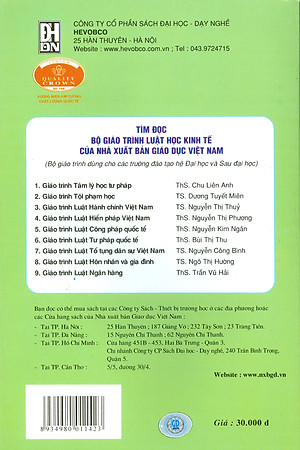 Giáo trình Luật Hôn nhân & Gia đình Việt Nam (Dùng trong các trường ĐH chuyên ngành Luật)