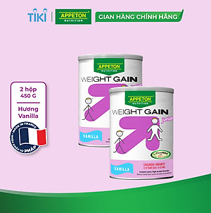 Combo 2 Sữa Tăng Cân Appeton Weight Gain Junior cho Trẻ Em hương Vanila 450g