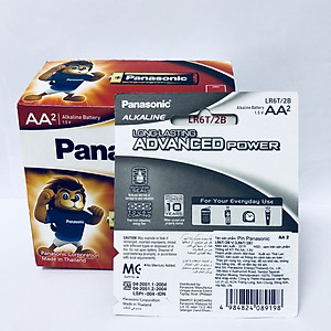 Bộ 6 vỉ (12 viên pin) pin Kiềm Alkaline Panasonic AA LR6T/2B-Hàng chính hãng