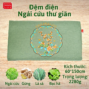 Thảm ngải cứu đông y Trung Hoa 60*150cm sưởi ấm, hỗ trợ điều trị đau mỏi vai gáy xương khớp, Đệm sưởi điện ngải cứu đông y - Hàng chính hãng