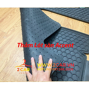 Thảm Lót Sàn Cao Su Xe Hyundai Accent 2018- 2021, 2022- Sàn Cao Su Đúc Accent Ko Mùi Mẫu Nissin chữ trắng