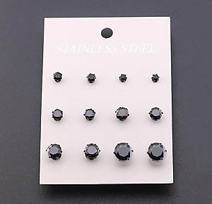 Bông Tai Nam Nữ 1 Hạt Đá  Chất Liệu Thép Titan Không Đen Không Dị Ứng TT 1689