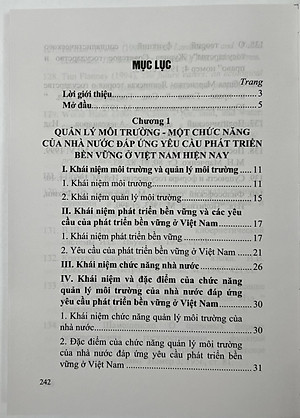 Sách - Chức Năng Quản Lý Môi Trường Của Nhà Nước Đáp Ứng Yêu Cầu Phát Triển Bền Vững Ở Việt Nam