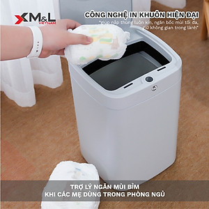 Thùng rác thông minh cảm ứng 18 lít M&L B-JA-18 phong cách sang trọng, đẳng cấp, tiện lợi