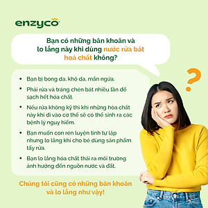 Nước rửa chén bát sinh học ENZYCO 850ml - Chiết xuất Bồ hòn và Enzyme Dứa