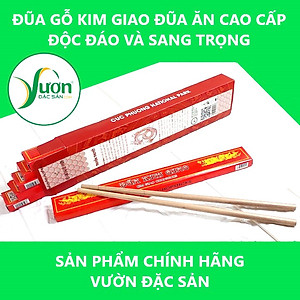 Hộp 10 Đôi Đũa gỗ Kim Giao Vườn Đặc Sản (Dài 27cm) Món quà quý đến từ rừng Cúc Phương Ninh Bình đũa gỗ mộc không sơn không hóa chất không cong vênh không mốc đũa cao cấp đũa của Vua Chúa xưa sử dụng