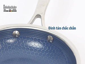 [Hàng chính hãng] Chảo chiên/ rán iMAT Hybrid Blackcube chống dính Ceramic lòng xanh mới size 26cm
