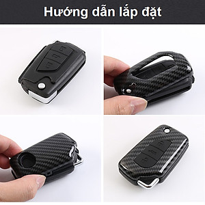 Bao da cacbon cao cấp bọc chìa khóa dành cho hãng xe Toyota