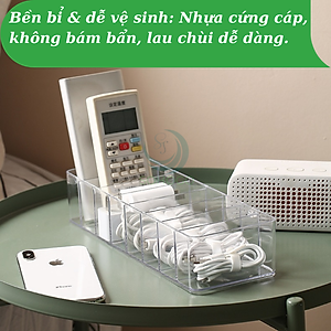 Hộp Nhựa Trong Suốt Đựng Cáp Sạc & Phụ Kiện - Hộp Chia Ngăn Đa Năng Lưu Trữ Dây Sạc- Hộp Đựng Dây Cáp Mini Có Nắp Đậy- Hộp Nhựa Trong Suốt Đựng Đồ Công Nghệ- Hộp Lưu Trữ Dây Điện, Củ Sạc, Văn Phòng Phẩm