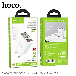 Củ Sạc Nhanh PD 20W QC3.0 2 Cổng C100A - Hàng nhập khẩu