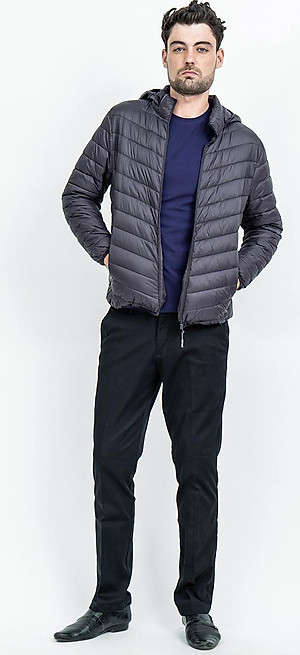 Áo Jacket nam Novelty 03 lớp lông vũ màu đen NJKMMTMNLR1805294